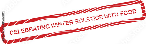 Red festive banner with winter solstice food celebration message against white background