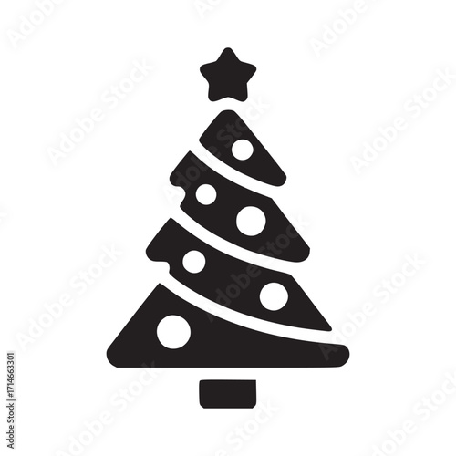 Illustration of a christmas tree with ornaments and a star perfect for holiday cards, invitations, or social media posts use it to add a festive touch to your designs