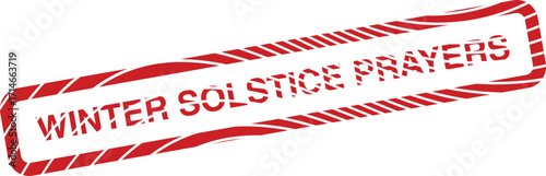Red slanted frame with Winter Solstice Prayers text displayed against a clean white background