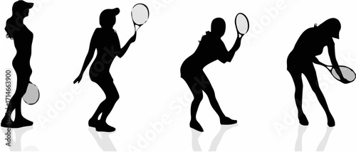 Vector silhouettes of women14...