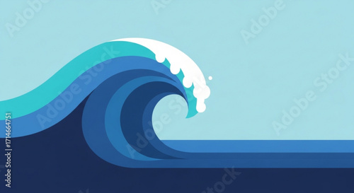 Ocean wave illustration vector design sea waves graphic design water wave ocean art blue wave summer vibe 100 char