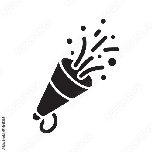 Illustration of a party popper perfect for adding a touch of fun and celebration to any design use it for birthday cards, event invitations, or promotional materials