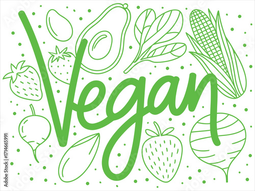 Green Vegan Food Composition Healthy Lifestyle Choice Nutrition and Diet Concept with Avocado Corn Strawberry Beet Root and Spinach