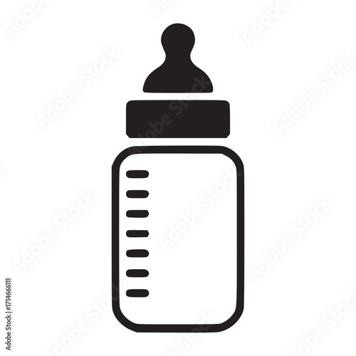 Illustration of a baby bottle this simple and modern design is perfect for babyrelated projects, such as nursery decor, baby shower invitations, or website graphics the clean lines and minimalist styl