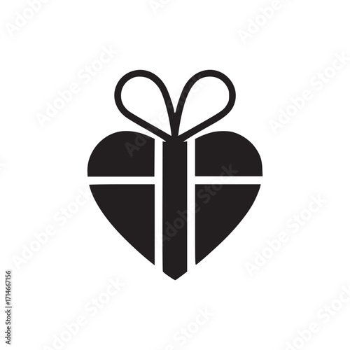 Vector art of heart gift icon symbolizing love, affection, and generosity a perfect present for valentines day, anniversaries, or any special occasion to show your care and appreciation