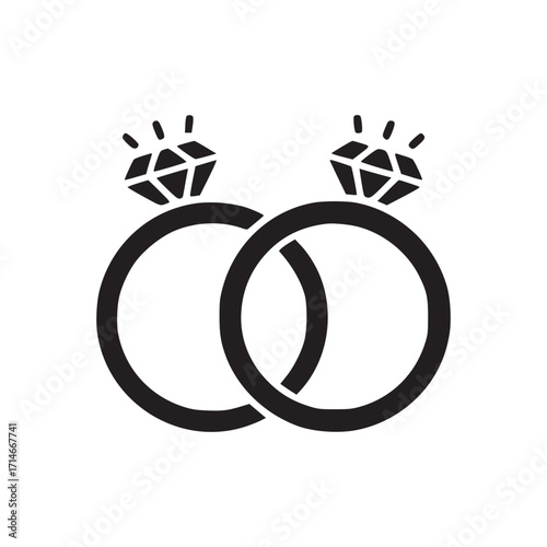 Vector art of two wedding rings icon this minimalist design represents love, commitment, and union perfect for wedding invitations, anniversary cards, or romantic designs