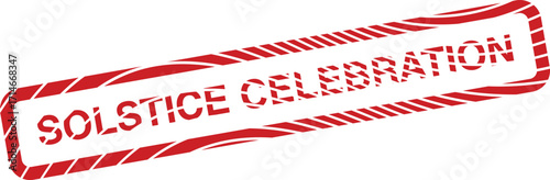 Red solstice celebration is displayed inside festive striped frame with transparent background