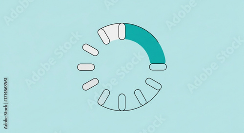 Loading progress indicator circle graphic design element for ui ux design download vector illustration
