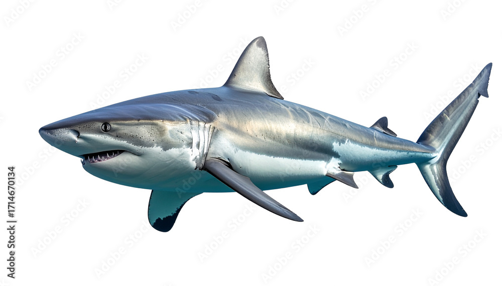 Fototapeta premium Shark PNG, Transparent Background, Ocean Predator, Great White Shark, Marine Animal, Sea Creature Illustration, Underwater Wildlife, Realistic Shark, Cartoon Shark
