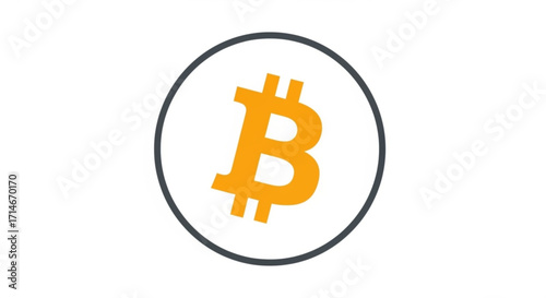 Bitcoin logo vector graphic design for cryptocurrency blockchain digital currency and decentralized finance asset