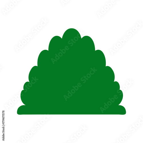 Green bush silhouette cartoon landscaping divider design for eco friendly decoration