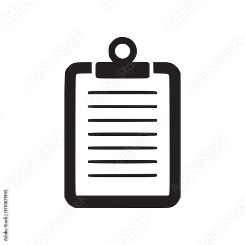 Vector art of clipboard with document icon symbol of checklist, task list, report, and survey vector illustration of a simple glyph for user interface and web design