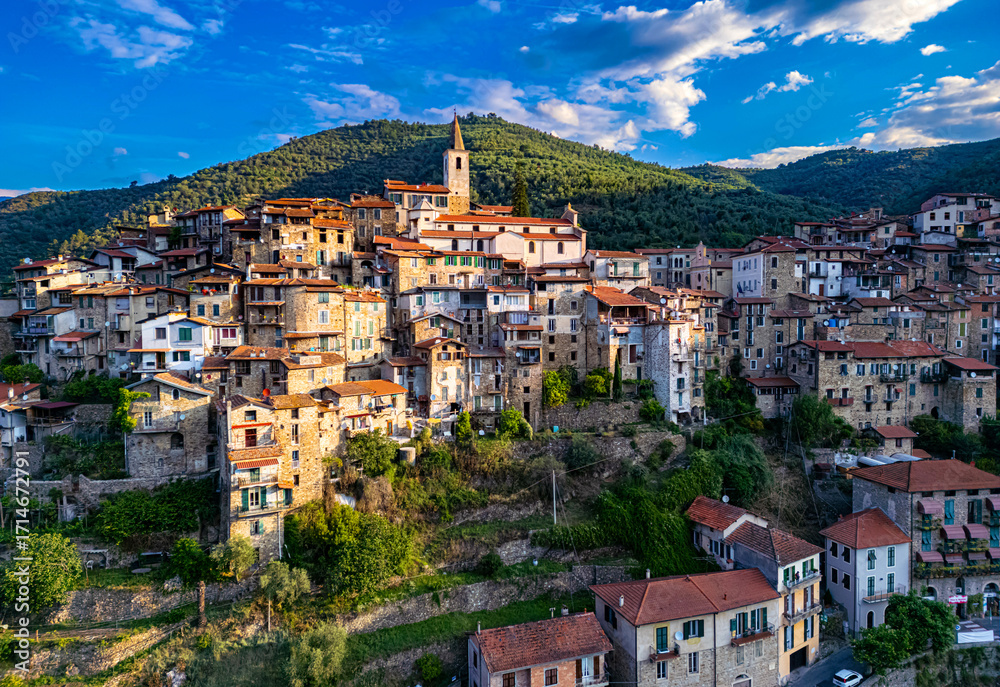 Fototapeta premium View of Apricale in the Province of Imperia, Liguria, Italy