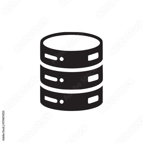 Illustration of a database icon this graphic represents data storage, server technology, and information management in a simple and modern design
