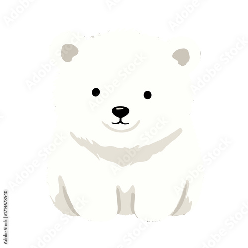 polar bear cub, cute polar bear, cartoon polar bear, whimsical bear, baby bear, white bear, adorable bear, kawaii bear, little bear, funny bear, playful bear, arctic animal, winter animal, wildlife be