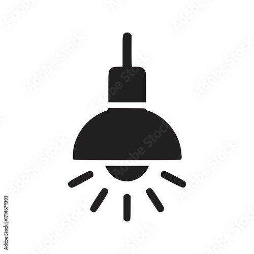 Illustration of a hanging lamp this minimalist line art depicts a modern hanging lamp, perfect for use in interior design projects, lighting catalogs, or educational materials about home furnishings
