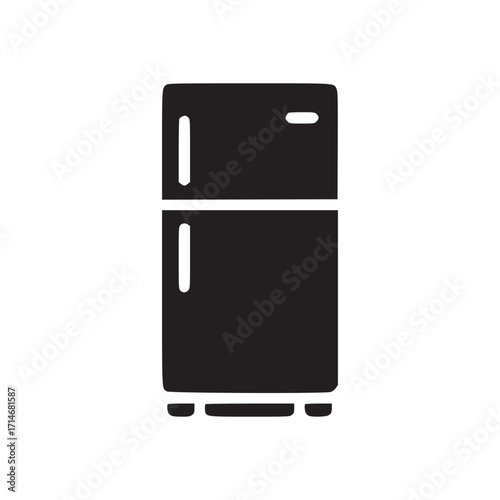 Vector art of refrigerator icon a classic fridge design, perfect for representing kitchen appliances, food storage, or household items in a simple and recognizable way