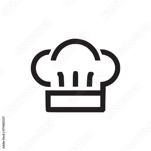 Vector art of chefs hat icon a simple, minimalist design featuring a chefs hat, perfect for culinarythemed projects, restaurant branding, or cookingrelated content clean and modern illustration