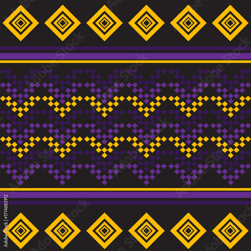 Ethnic zigzag charcoal gray luxury classic pattern seamless poster art