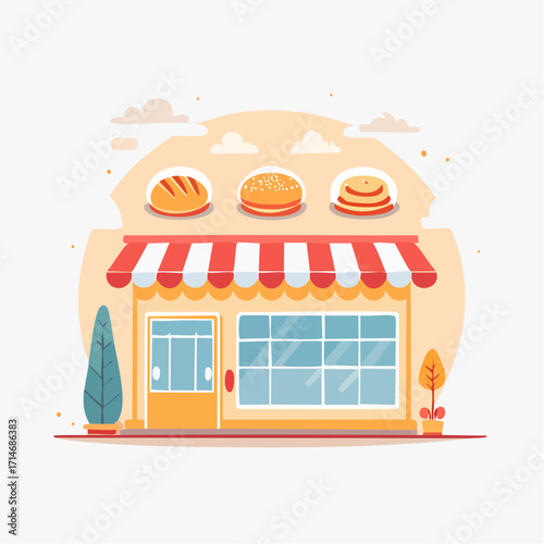 vector illustration of a shop window