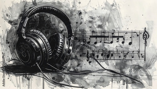 Auditory Artful Composition of Headphones and Musical Notes