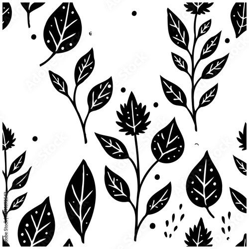 Elegant monochrome foliage pattern creates a visually stimulating aesthetic with botanical