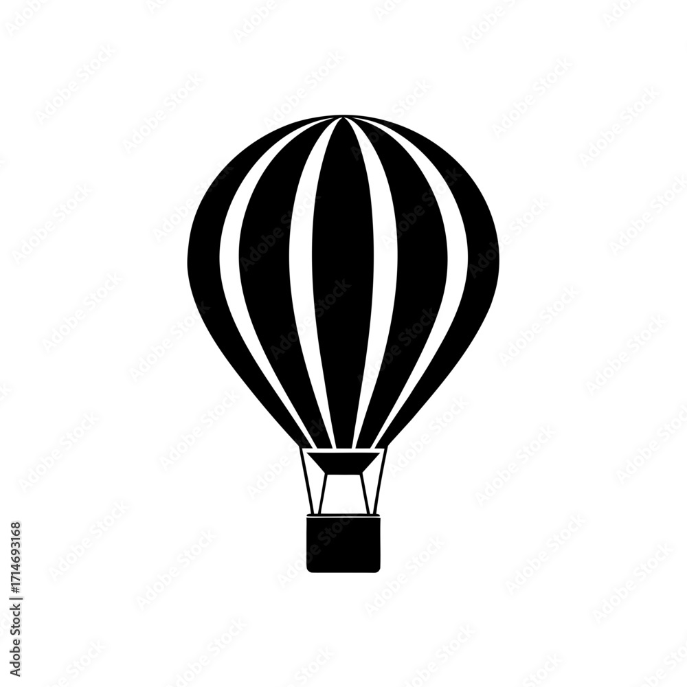 Obraz premium Balloon black and white art on transparent background silhouette