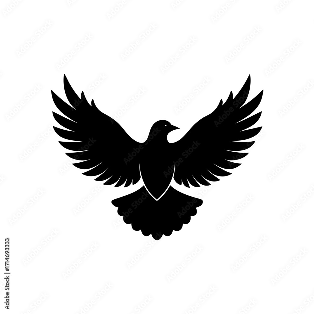 Fototapeta premium Flying dove silhouette art on transparent background