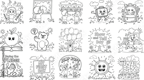 Cute Coloring Pages For kids, Bold And easy, Illustration, Art, Design