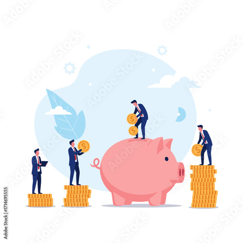 Illustrating the concept of financial growth and investment strategies for wealth accumulation over time.