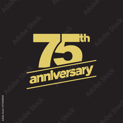 75th Anniversary or Birthday Vector Logo Illustration Design Template. Vector EPS 10.