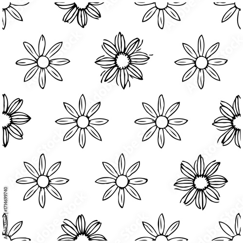 Monochrome floral bloom design creates an exquisite fabric for wallpaper backgrounds and