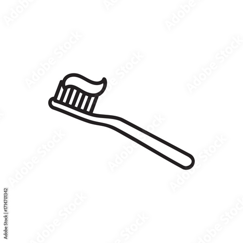 Toothbrush Icon Black and White Dental Hygiene Symbol