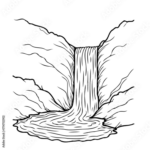 Serene waterfall cascading down rocks a tranquil escape into nature's artistic embrace the