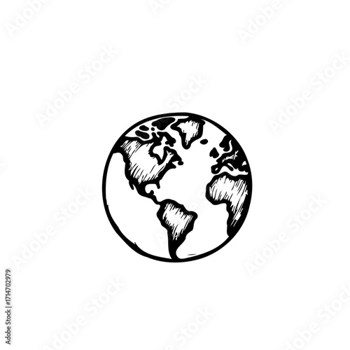 Simple artistic representation of the earth providing a unique perspective emphasizing