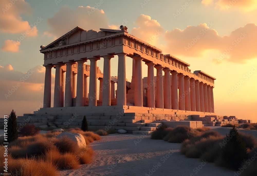 Fototapeta premium Parthenon in Athens at golden hour.