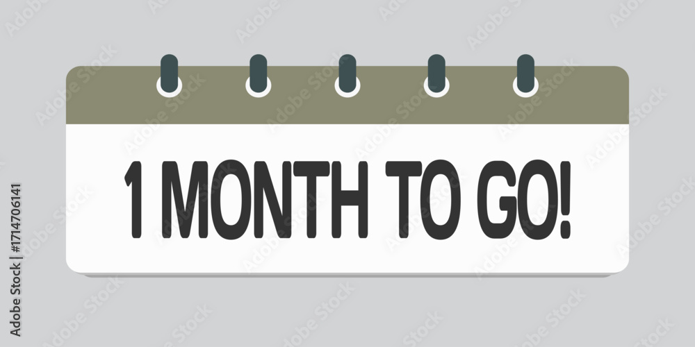 Fototapeta premium Countdown weekly calendar icon - 1 month to go
