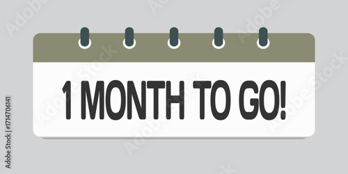 Countdown weekly calendar icon - 1 month to go