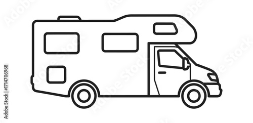 Line Art, RV, Mobile Home, Transport, Travel, Vehicle, Camping, Concept 009.ai, Adventure, Holiday, Caravan