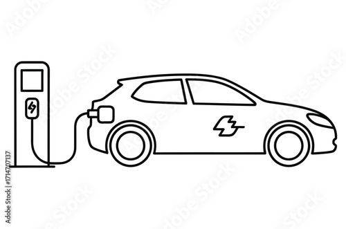 Electric Vehicle Charging, Sustainable Transport Solutions A Modern Hatchback's Power-Up, Embracing Future Mobility with Clean Energy