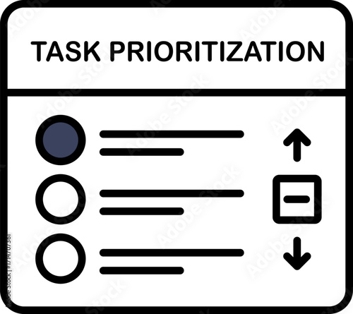 Task prioritization panel with drag-and-drop list icon