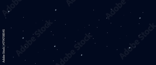 Night starry skies with twinkling or blinking stars background. 