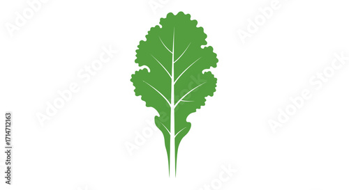 A stylized green leaf with a white background.