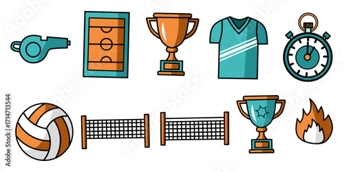 basketball icon set