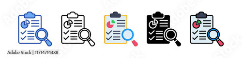 Audit Trail Icon Multi Style Illustration 