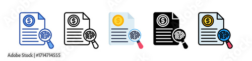 Forensic Accounting Icon Multi Style Illustration