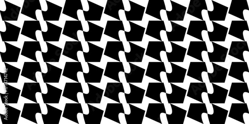 Seamless geometric pattern. Black and white background. Vector illustration.