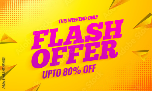 Flash sale banner background red.Vector design