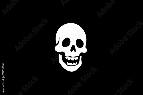 skull on black background