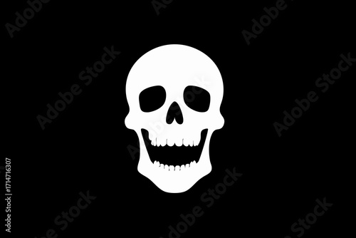 skull on black background